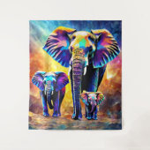 Niedliche Elephant Family Tapestry-Wand hängt Wandteppich (Vorderseite)