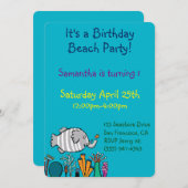 Niedliche Elephant Fish Szene mit Korallen Einladung (Vorne/Hinten)