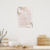 Niedliche Elephant Floral Boho Arch Baby Dusche Wi Poster (Küche)