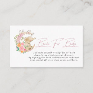 Niedliche Elephant Floral Moon Babydusche Anfrage Begleitkarte