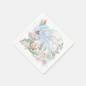 Niedliche Elephant Floral Nature Boy Babydusche Pi Serviette (Ecke)