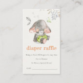 Niedliche Elephant Foliage Diaper Raffle Baby Dusc Begleitkarte (Vorderseite)