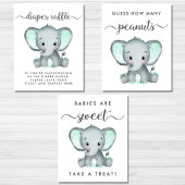 Niedliche Elephant Games Favoriten Baby Shower Pos Bilderwand Sets
