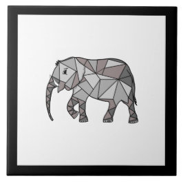 Niedliche Elephant Geometric Black and White Fliese
