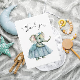 Niedliche Elephant Girl Baby Dusche Dankeskarte