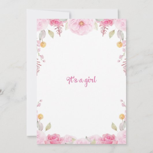 Niedliche Elephant Girl Baby Dusche Einladung (Rückseite)