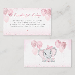Niedliche Elephant Girl Baby Shower Books für Baby Begleitkarte