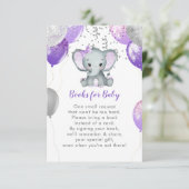 Niedliche Elephant Girl Balloons Bücher für Baby Begleitkarte (Stehend Vorderseite)