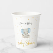 Niedliche Elephant Gold Star Wasserfarbe Pappbecher (Vorderseite)