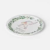 Niedliche Elephant Greenerge Gender Neutral Baby D Pappteller (Schrägansicht)