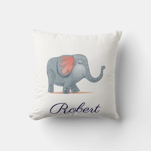 Niedliche Elephant Illustration Personalisiert Ihr Kissen (Vorderseite)