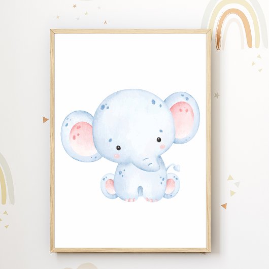 Niedliche Elephant Kinderzimmer Poster Kids Room D