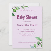 Niedliche Elephant Lion Giraffe Grüne Kinderdusche Einladung (Rückseite)