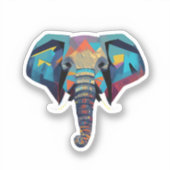 Niedliche Elephant Low-Poly-Abbildung Aufkleber (Vorderseite)