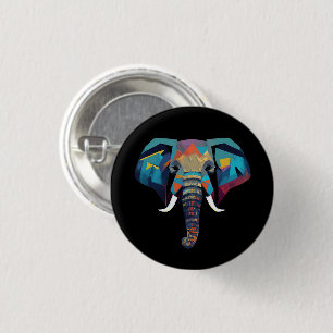 Niedliche Elephant Low-Poly-Abbildung Button