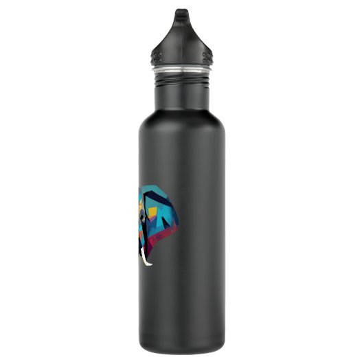 Niedliche Elephant Low-Poly-Abbildung Edelstahlflasche (Rechts)