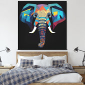 Niedliche Elephant Low-Poly-Abbildung Leinwanddruck (Insitu (Schlafzimmer))