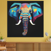 Niedliche Elephant Low-Poly-Abbildung Leinwanddruck (Insitu (Wohnzimmer))