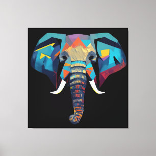 Niedliche Elephant Low-Poly-Abbildung Leinwanddruck