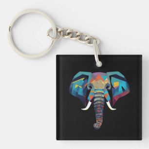 Niedliche Elephant Low-Poly-Abbildung Schlüsselanhänger