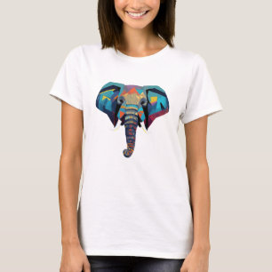 Niedliche Elephant Low-Poly-Abbildung T-Shirt