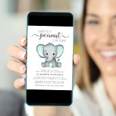 Niedliche Elephant Mint Babydusche per Post Einladung