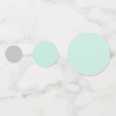 Niedliche Elephant Mint Polka Dot Baby Dusche Konfetti (Rückseiten)