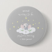 Niedliche Elephant Mommy to Be Baby Shower Button (Vorderseite)