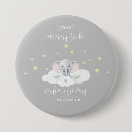 Niedliche Elephant Mommy to Be Baby Shower Button
