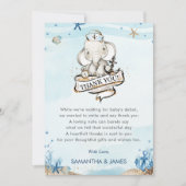Niedliche Elephant Nautical Baby Boy Dusche Dankeskarte (Vorderseite)
