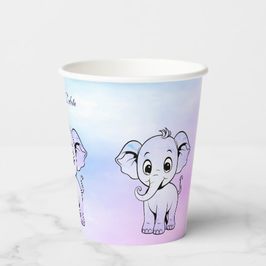 Niedliche Elephant Paper Cups Pappbecher (Rückseite)