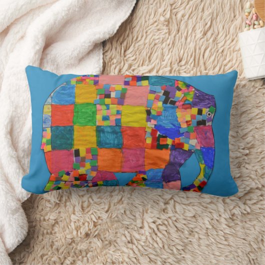 Niedliche Elephant Patchwork Collage Lendenkissen (Decke)