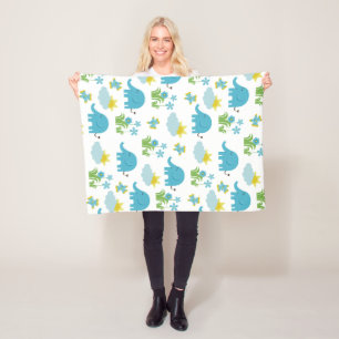 Niedliche Elephant Pattern Fleecedecke