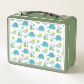 Niedliche Elephant Pattern individuelle Name Lunch Metall Brotdose (Rückseite)