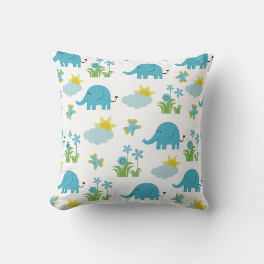 Niedliche Elephant Pattern werfen Kissen (Vorderseite)