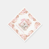 Niedliche Elephant Pink Balloons Serviette (Ecke)