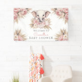 Niedliche Elephant Pink Boho Girl Babydusche Banner (Insitu)