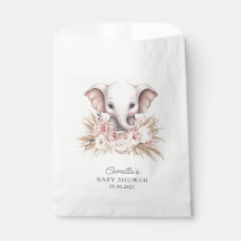 Niedliche Elephant Pink Boho Girl Babydusche Geschenktütchen