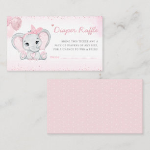 Niedliche Elephant Pink Diaper Raffle Baby Girl Du Begleitkarte