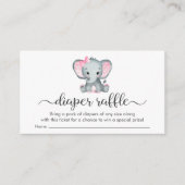 Niedliche Elephant Pink Diaper Raffle Baby Girl Du Begleitkarte (Vorderseite)