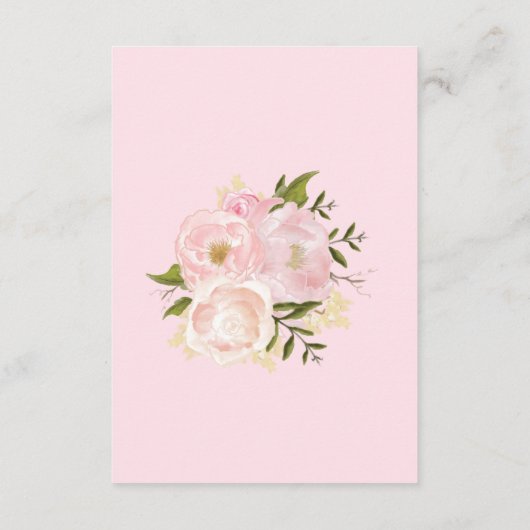 Niedliche Elephant Pink Floral Baby Girl Buchanfra Begleitkarte (Rückseite)