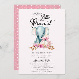 Niedliche Elephant Pink Pumpkin Fall Girl Babydusc Einladung