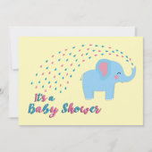 Niedliche Elephant Pink und Blue Baby Dusche Einla Einladung (Vorderseite)