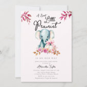 Niedliche Elephant Pumpkin Herbstlaubs Girl Baby D Einladung (Vorderseite)