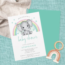 Niedliche Elephant Rainbow Gender Neutral Baby Sho