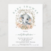 Niedliche Elephant Sage Kinderdusche Einladung (Vorderseite)