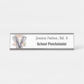 Niedliche Elephant School Psychologe Quotentherapi Schreibtischnamensplakette (Vorderseite )