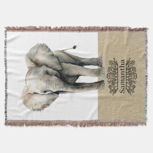 Niedliche Elephant Throw Blanket Decke (Vorderseite)