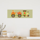 Niedliche Elephant Train Poster Wand Decke für Kin (Küche)
