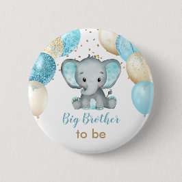 Niedliche Elephant Turquiose Gold Balloons Babydus Button